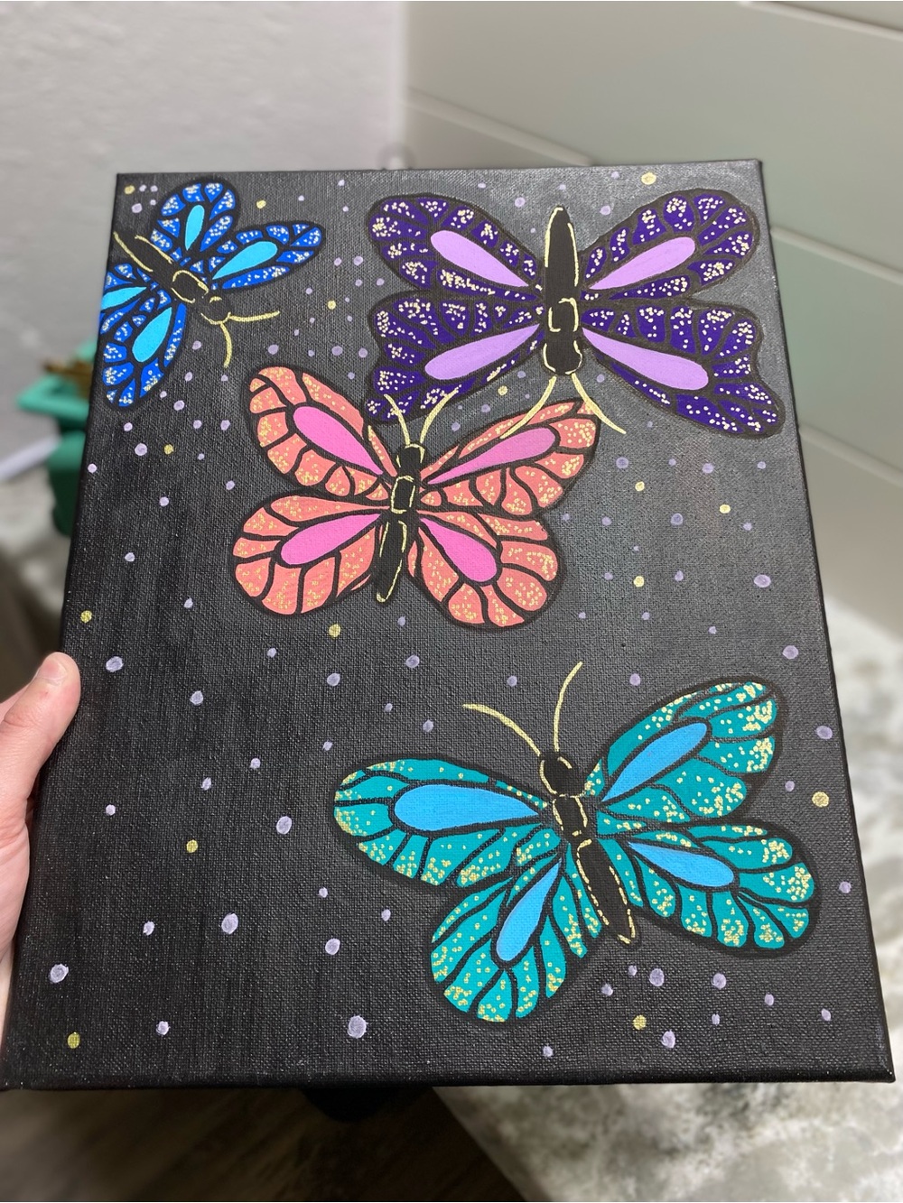 Hand Crafted Vibrant Butterfly Canvas - Picture 2 of 6